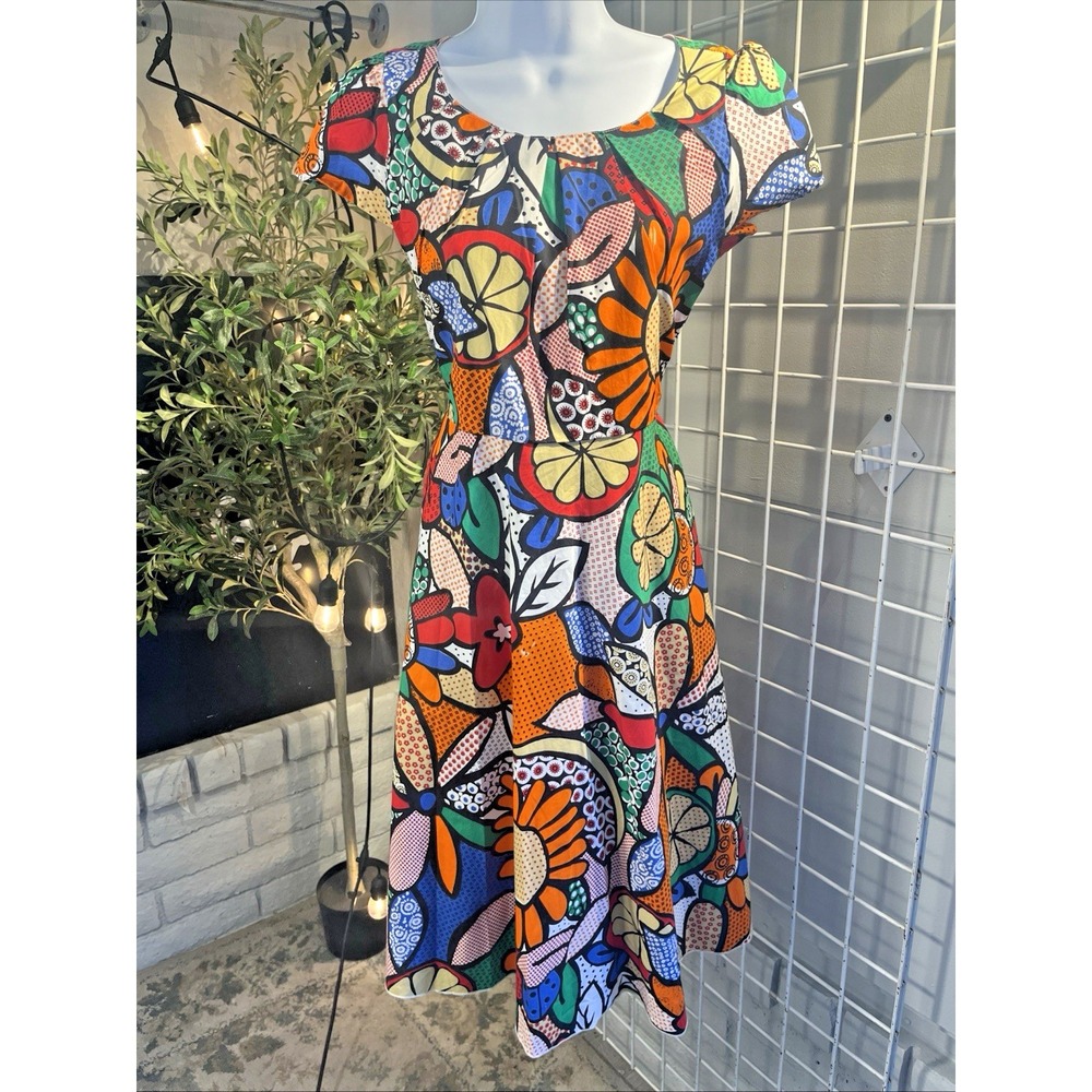 Vintage 90s Dress Flower Red Floral Midi Lined‎ Y2k Fairy Cottage Core Medium 8